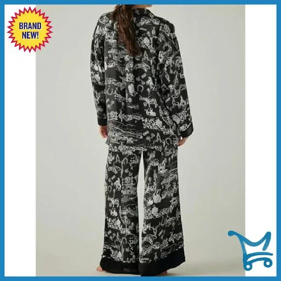 Satin Pajama Set Long Sleeve Button Down Lounge Wear Women's Sleepwear